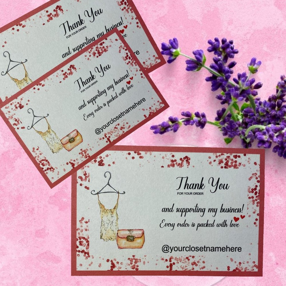 Thank You Card -  wardrobe woman Thank You Cards qty-100